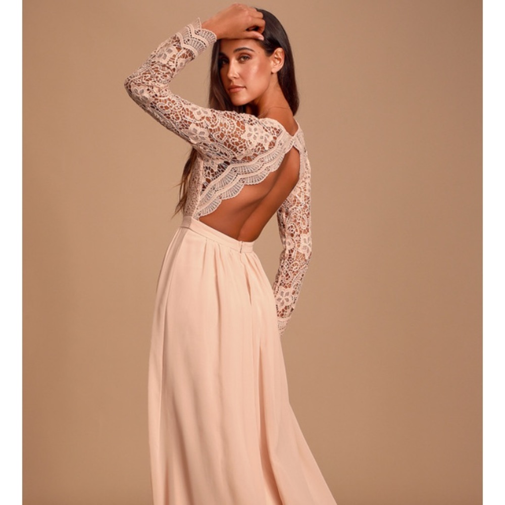 Lulus Awaken My Love Blush Lace Maxi Dress